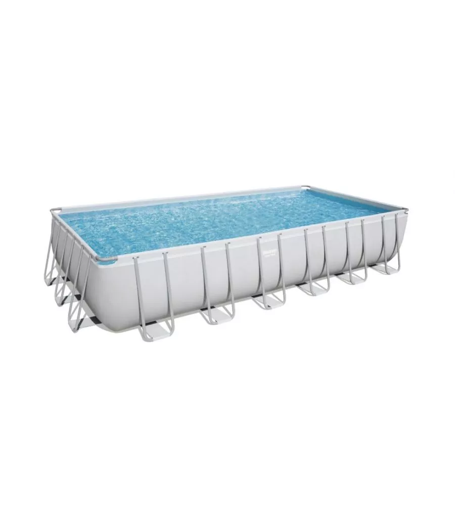 Piscina fuori terra rettangolare bestway "power steel frame" 732x366x132 cm con pompa, telo e scaletta - cod. 56475